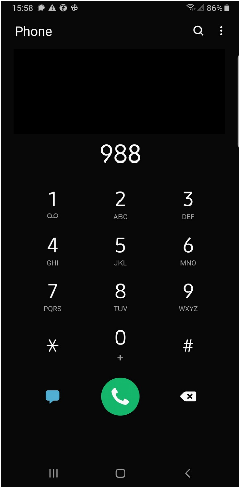 988 dialing on smartphone