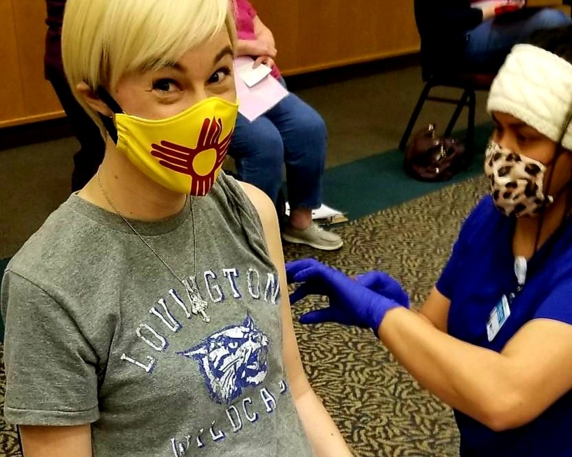 School teacher getting vaccinated in Lovington, NM