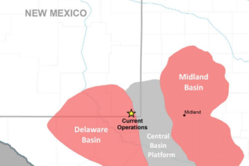 Map of proposed oil operations Texas and New Mexico