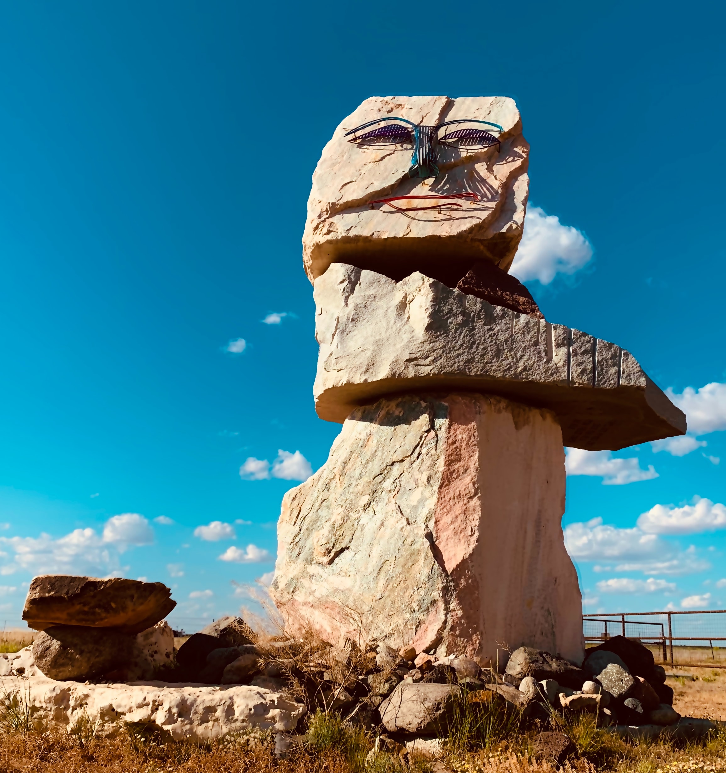 Stacked stone statue, New Mexico