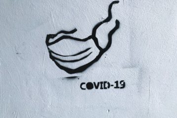 COVID mask graffiti