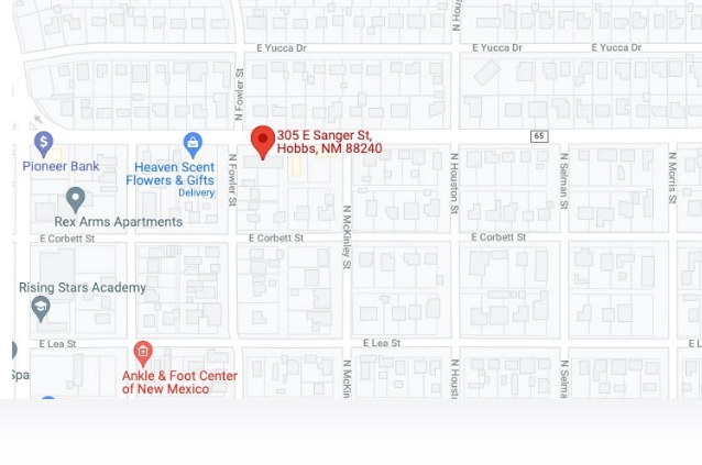 Street map of new pharmacy in Hobbs, NM