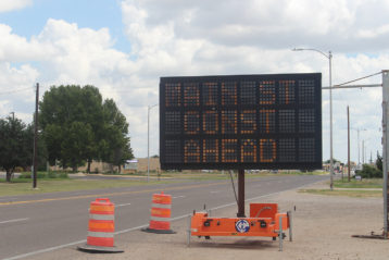 Main St Construction Ahead sign