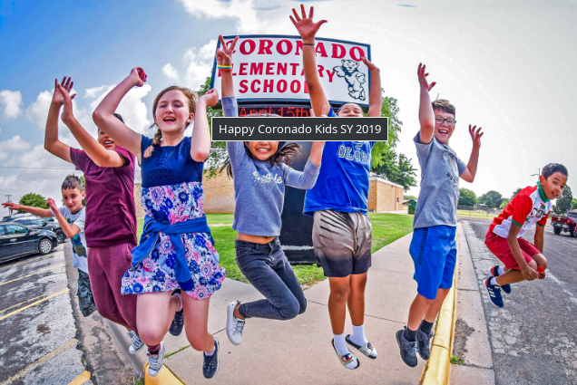 Coronado Elementry School kids celebrating