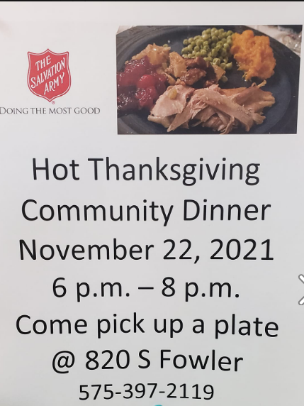 Salvation Army Thanksgiving Dinner Hobbs Flyer