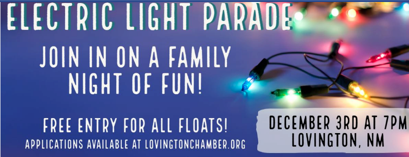 Lovington Electric Light Parade banner info