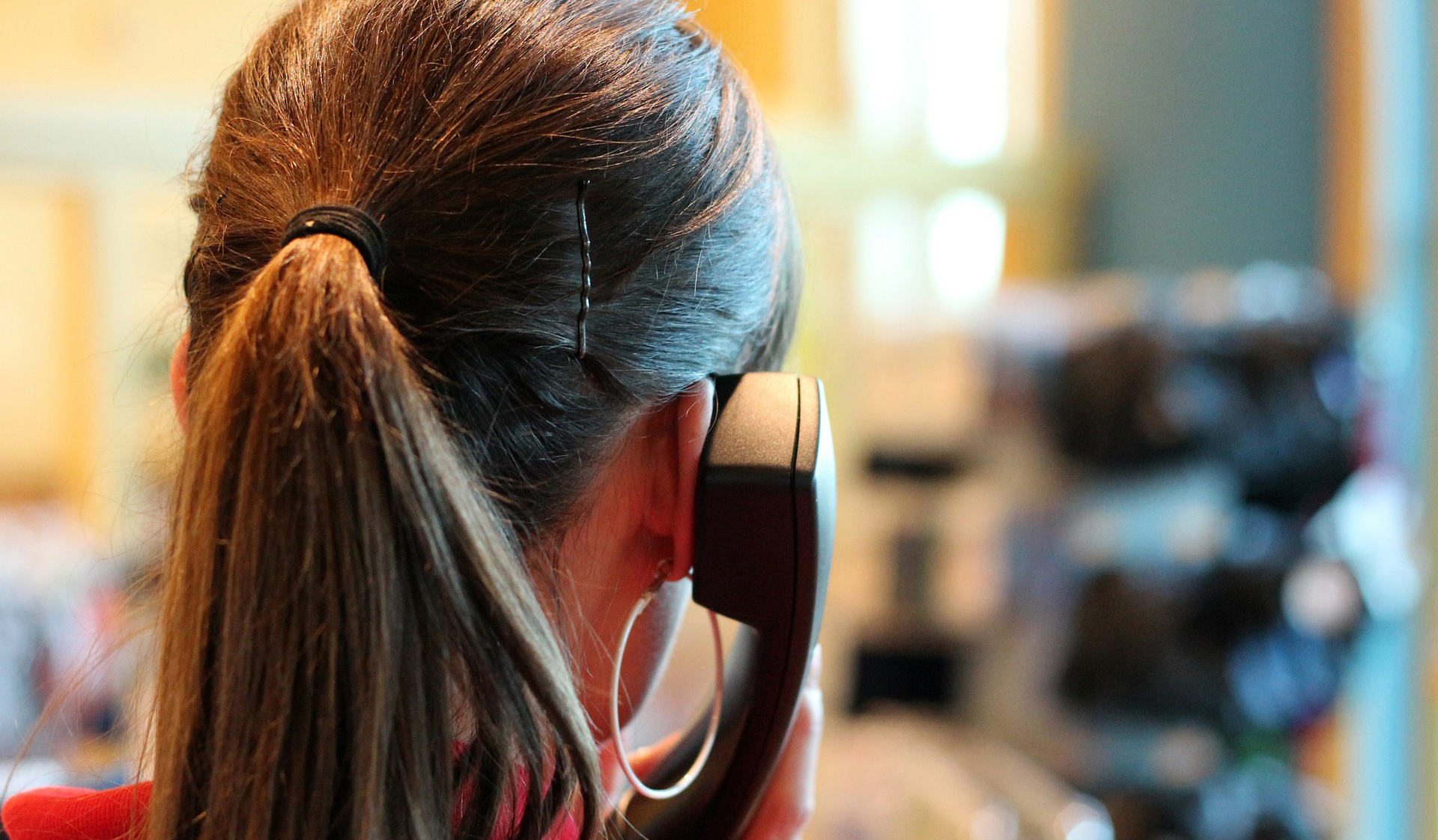 Woman making phone call