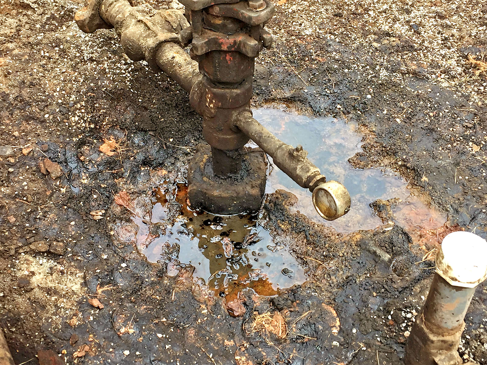 Dirty pipes puddle