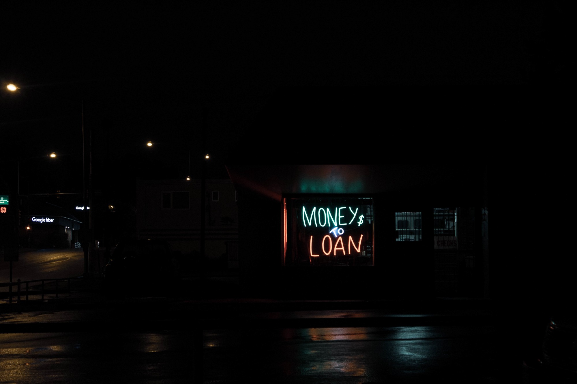 Loan Sign in Darkness