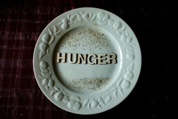 Word Hunger on plate