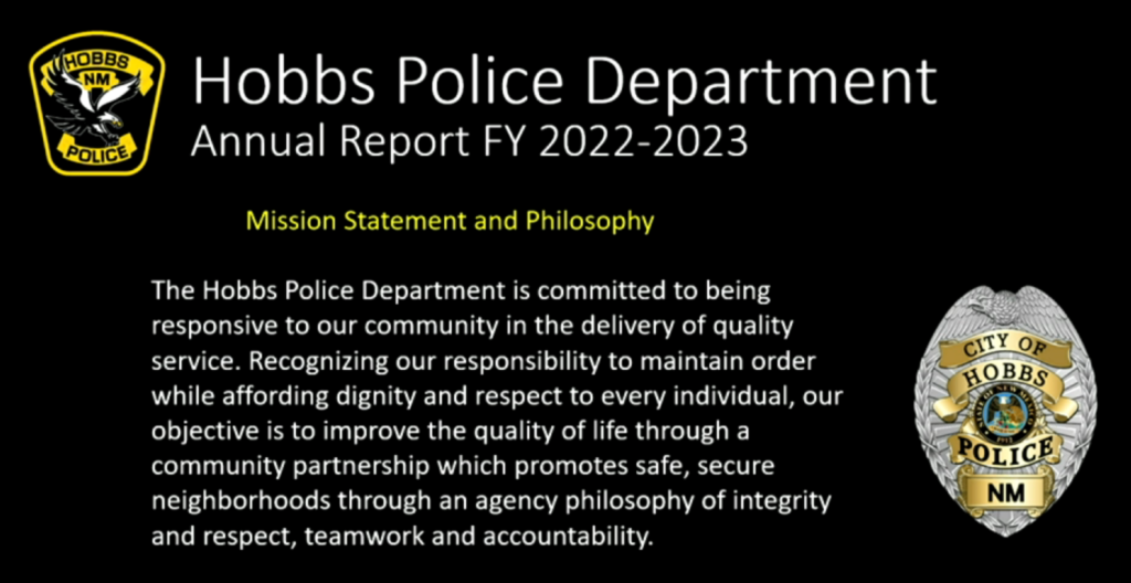 Hobbs Police Department Annual report 2023