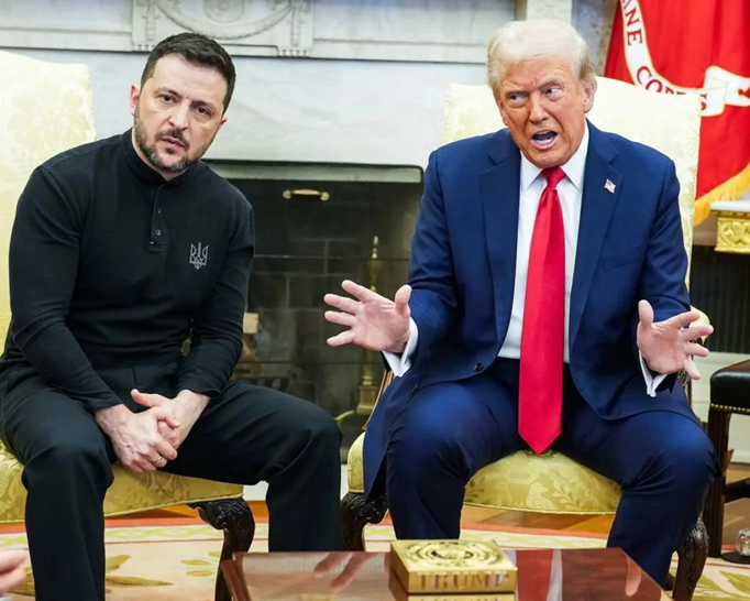 Zelensky and Trump make faces in Oval Office during contentious meeting